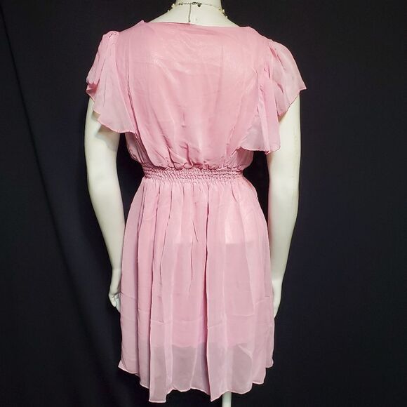 Angela Pink Flowy Dress (L) - Picture 4 of 5